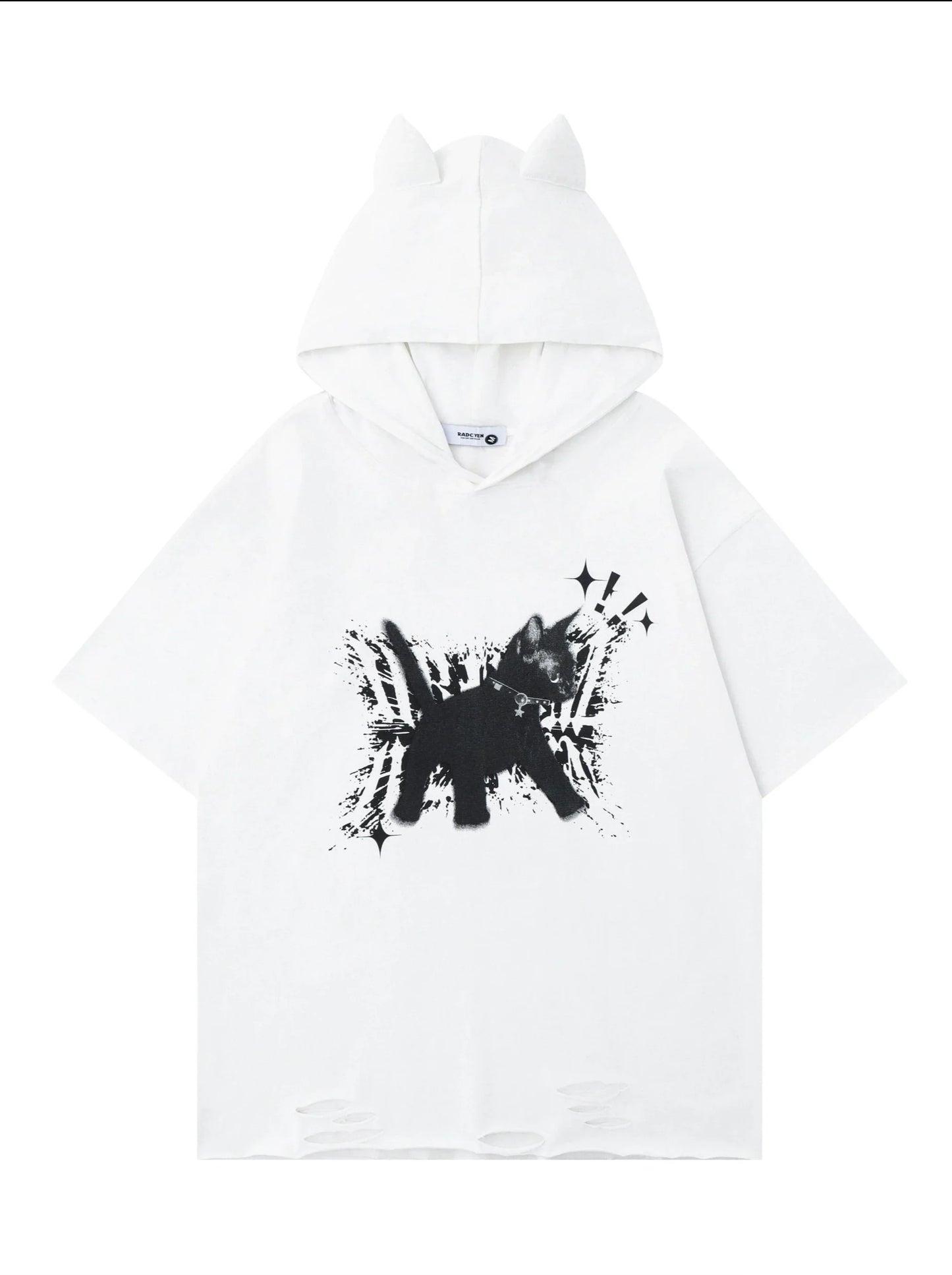Loose T-Shirt Cat Foodie Ear