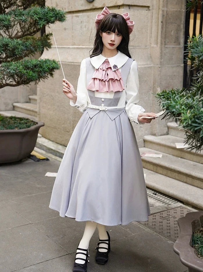 Blue College Dress Pastel Lolita