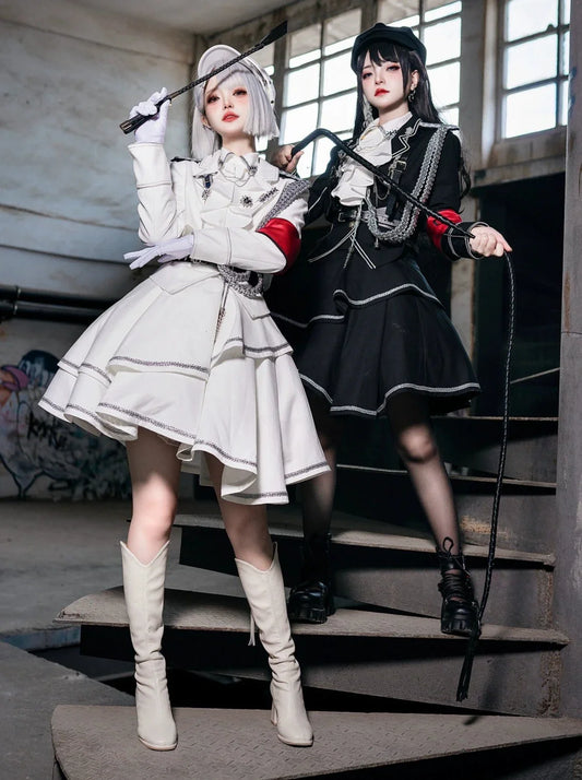 Army Skirt Dark Asymmetrical Military + Uniform + Shirt Mantle