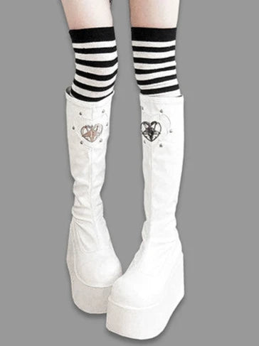 Bottes Sauron Eye Punk à bout rond et plateforme