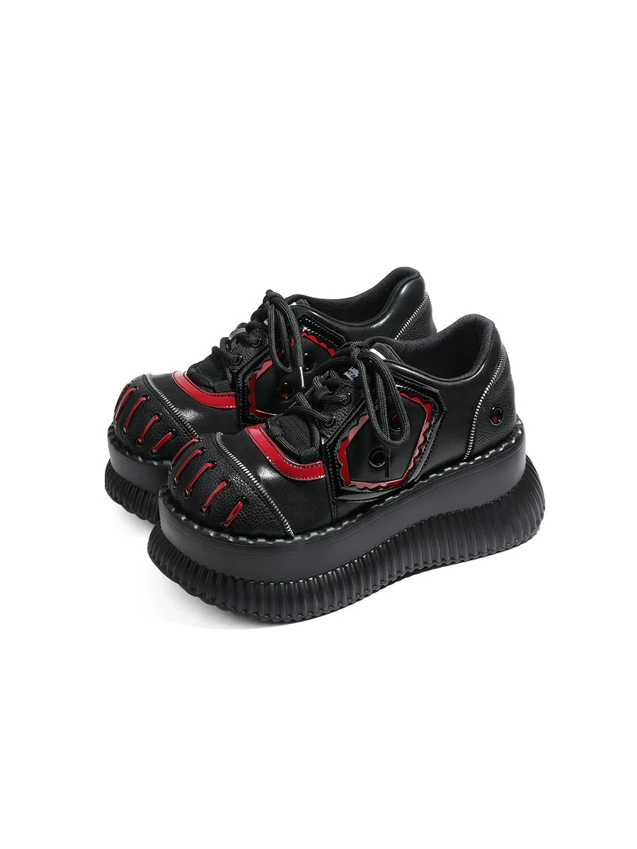 Chaussures Mode Noir Foncé Mine Rouge