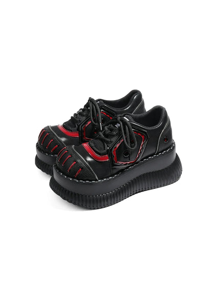 Chaussures Mode Noir Foncé Mine Rouge