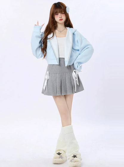 Sweat à capuche Milky Short Spring Sweet