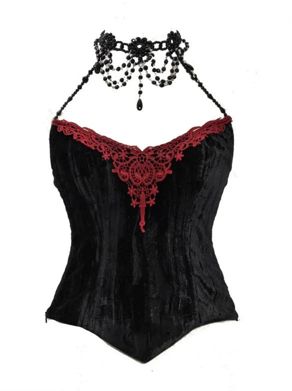 Duchess Suit Suspender Long Gothic Tail Belted Velvet Dress Tulle