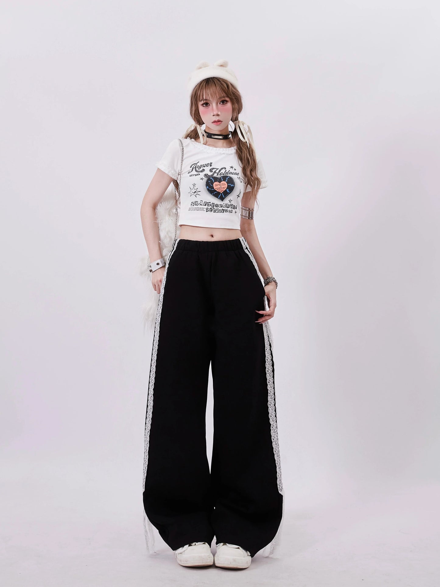 Dark Stripe Casual Side Pants