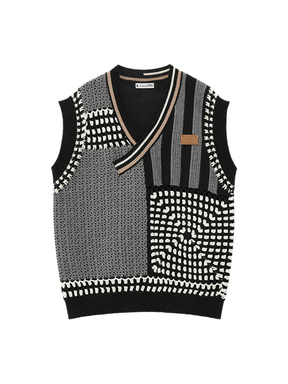 Gilet asymétrique réservé, article en tricot, mode ample
