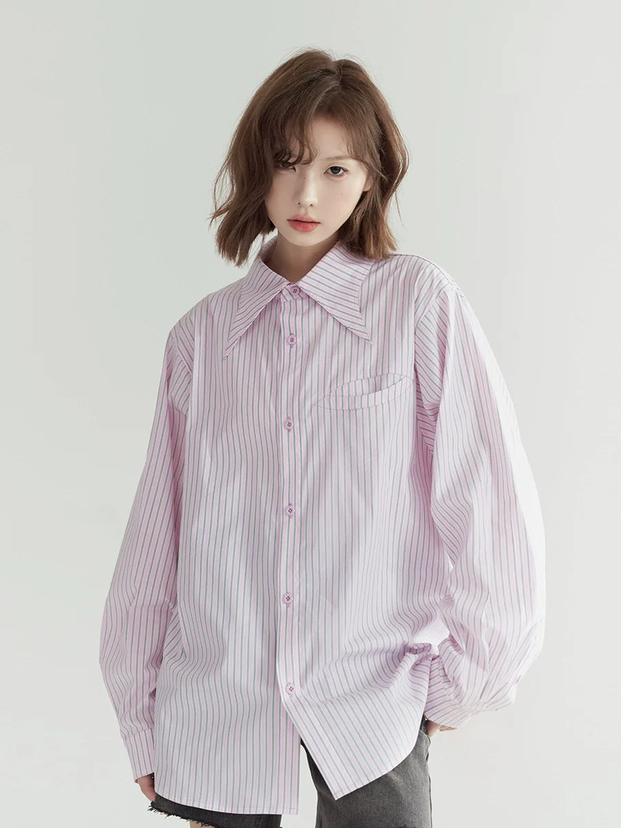 Striped Loose Pink Shirt