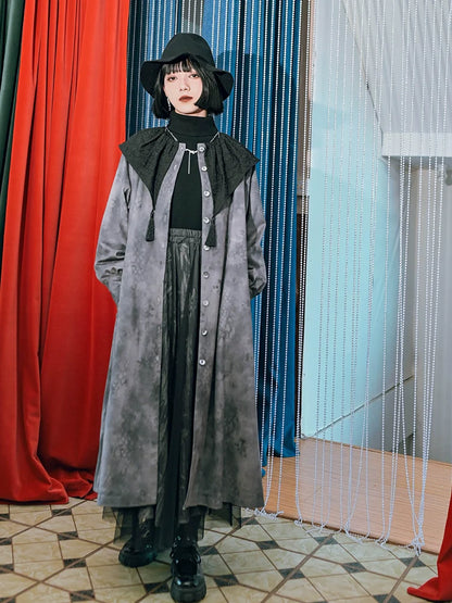 Veste Chine Rétro Chemise Daim Longue Volante