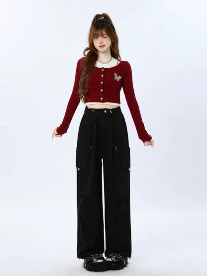 Cropped Two-piece Knit Top