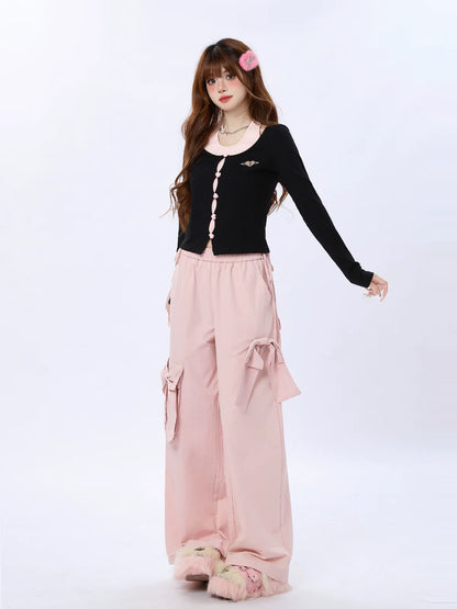 Two Love Cardigan Button Piece Faux