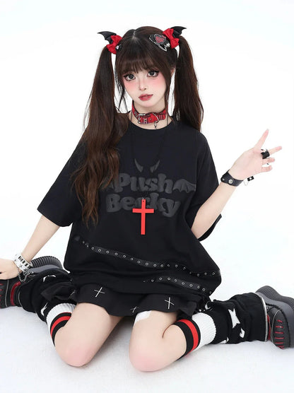 Wing Dark 3D Loose T-Shirt Subculture