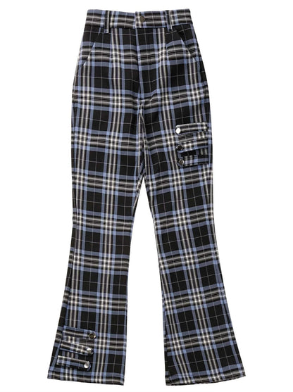 Nyar Star Gravity Velvet Cat ear Farjack+Blue Check College Pants