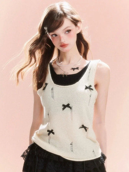 Ribbon Damaged Summer Top Tank