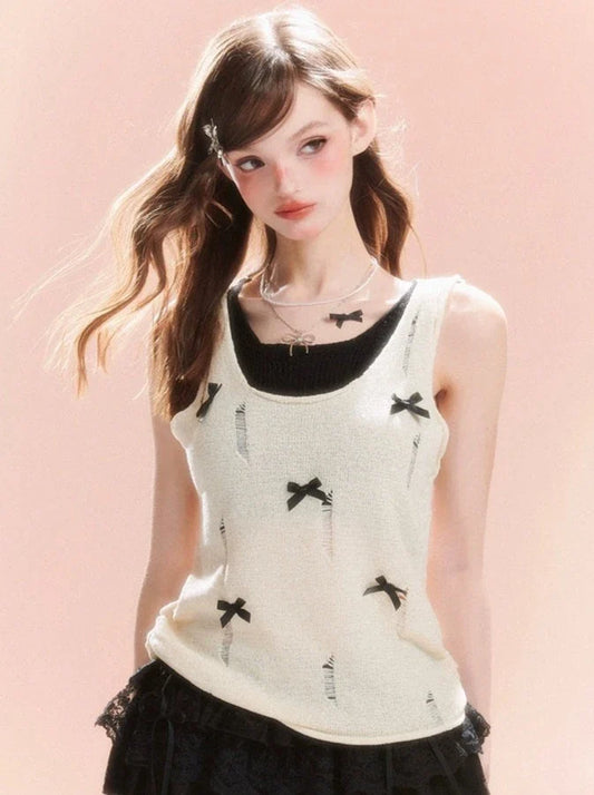 Ribbon Damaged Summer Top Tank