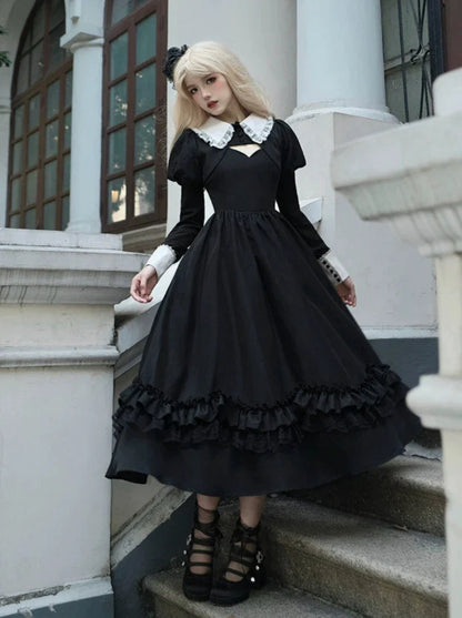 Robe veste suspendue à manches symphoniques style gothique nuit courte longue