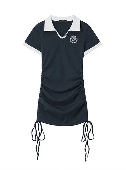 Robe universitaire de style américain avec cordon de serrage et revers
