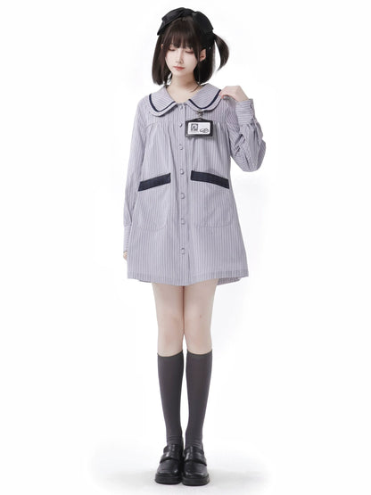 襟付きカレッジシャツ ドール哲学詩スーツ カルスカート