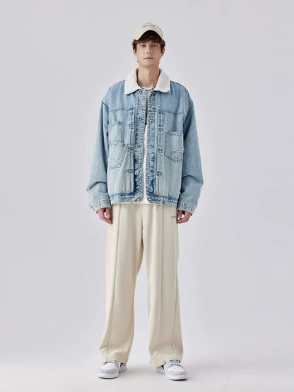Sherpa-Jacke Denim Blau Hell