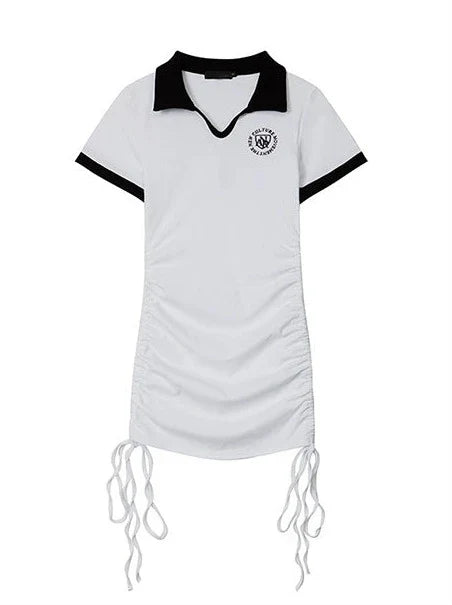 Robe universitaire de style américain avec cordon de serrage et revers