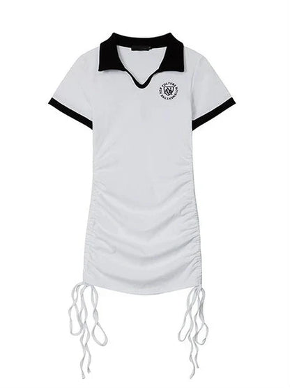 Robe universitaire de style américain avec cordon de serrage et revers