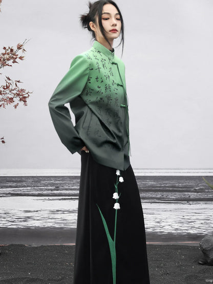 Veste dégradée vert foncé China