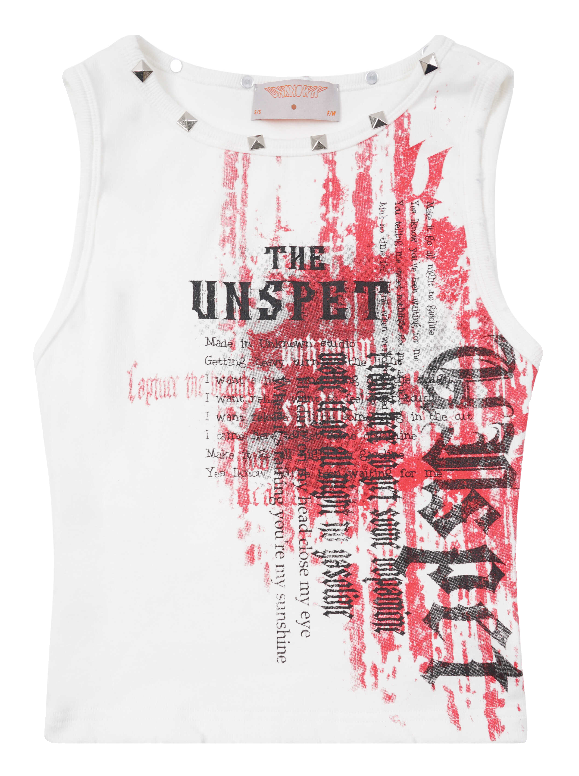 Amerikanisches Tank-Rock-Retro-Top mit Nieten