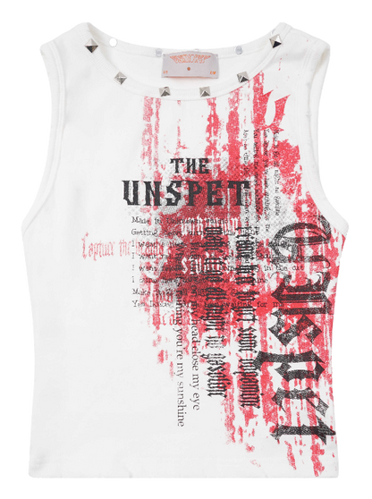 Amerikanisches Tank-Rock-Retro-Top mit Nieten