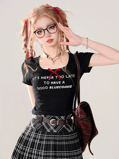 T-shirt court avec logo Ribbon Black Generation