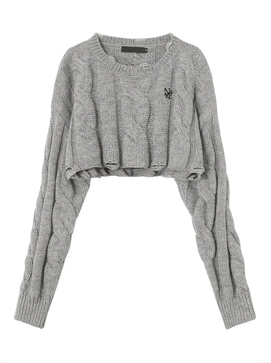 Twist American Short Hole Knit Preppy