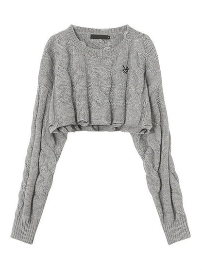 Twist American Short Hole Knit Preppy