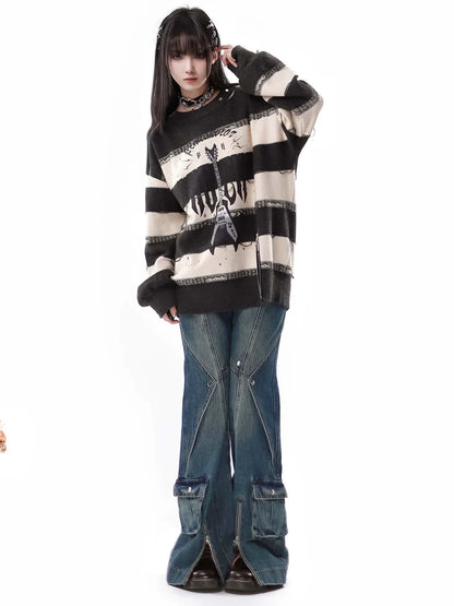 Border Striped Top + Soundwave Zip Guitar Two