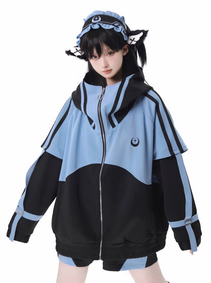 Leg Shorts Jacket Subculture Warmers Headband Dark Pants Sporty