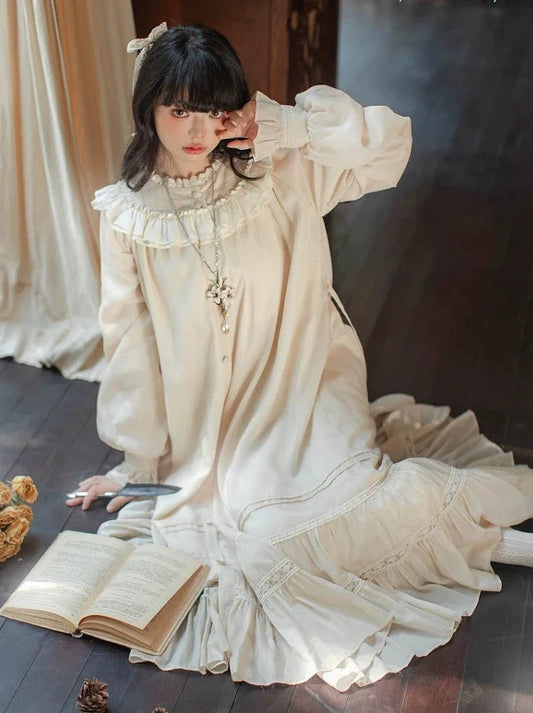 Retro Tencel Dress Lace French Freesia Elegant