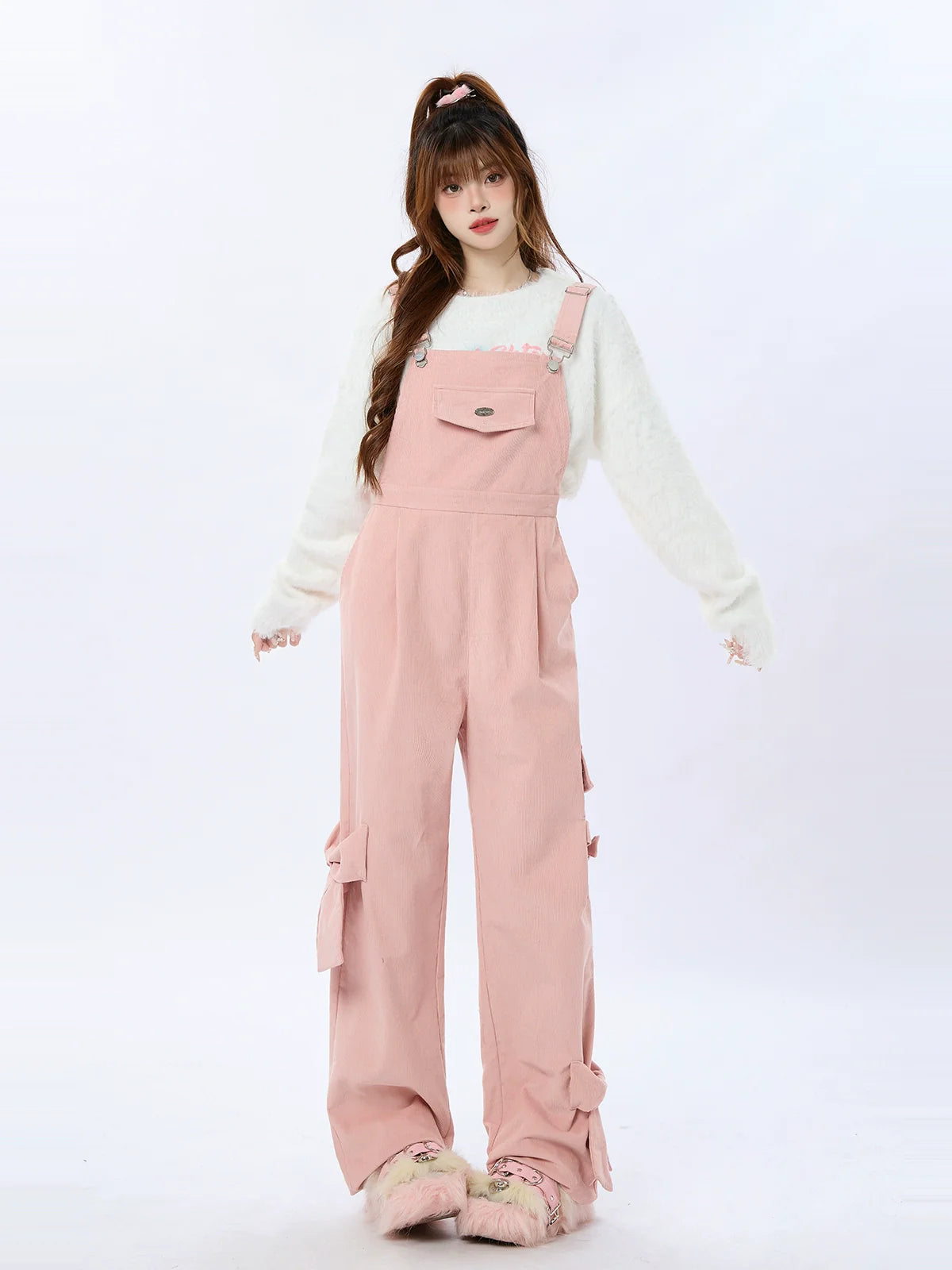 Ribbon Corduroy Overalls