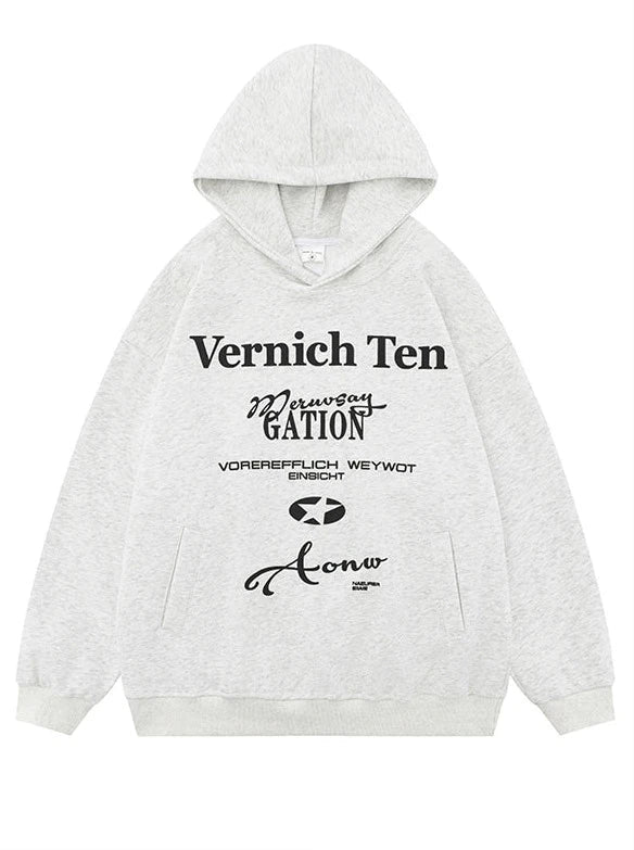 American Retro Print Letter Hoodie