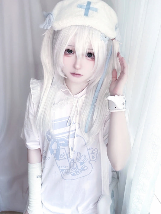 Angel White Neighborhood Sweet Tops Blue Pure Light