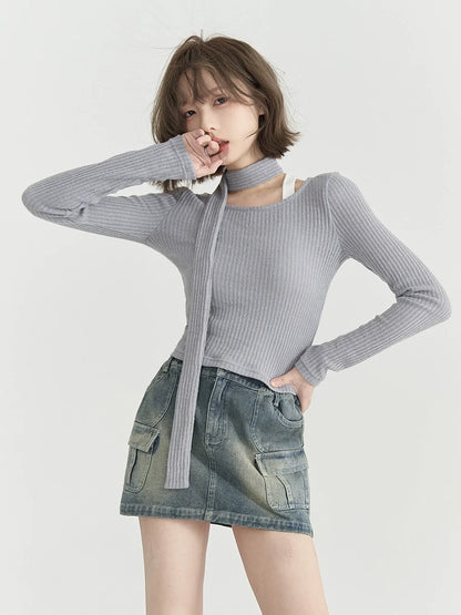 Knit Neck Round Low Scarf