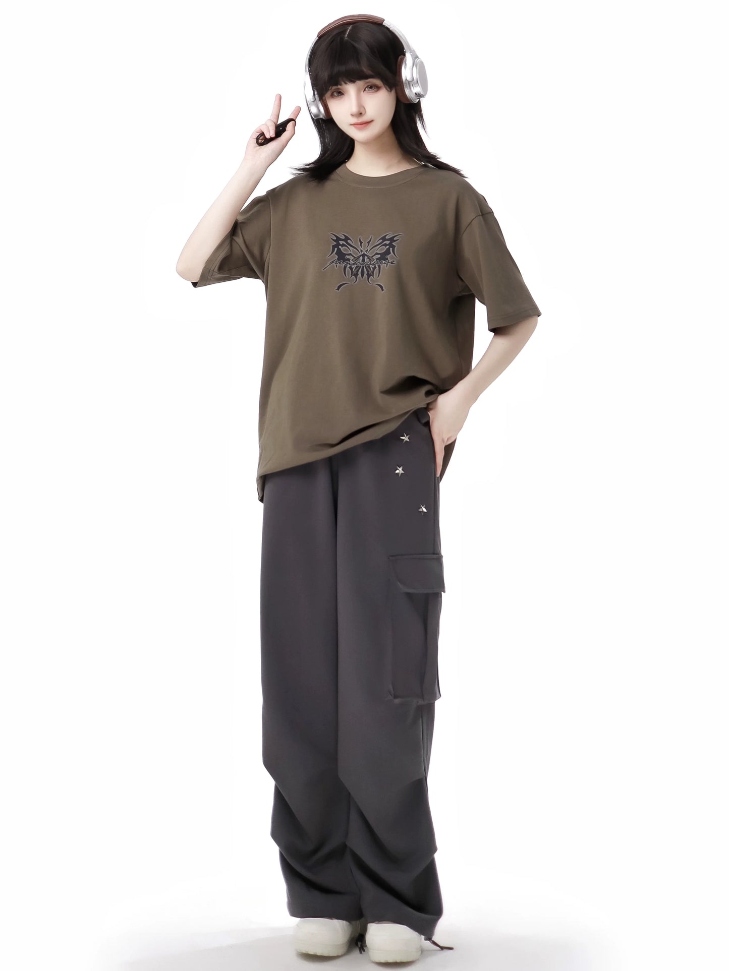 Top Pants Style Wasteland Cat Casual Ear Set Hoodie And
