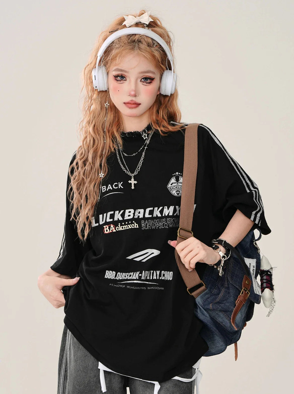Black Top Cross + Street Chain American T-Shirt Tank Loose