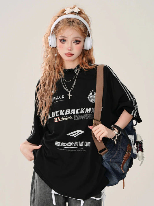 Schwarzes Top Cross + Street Chain American T-Shirt Tank Loose
