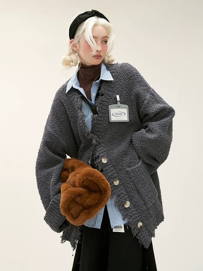 Loose Long Knit Cardigan Sweater
