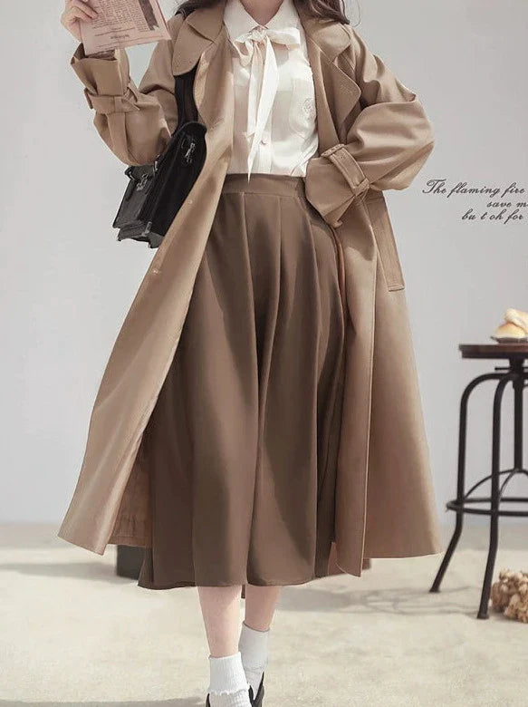 Trench-coat style rétro kaki britannique élégant
