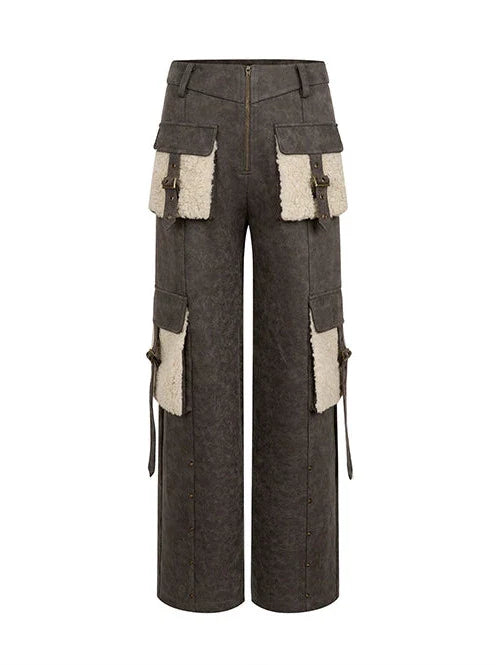 High Pocket Straight Slim Cargo Street Loose Large Pants