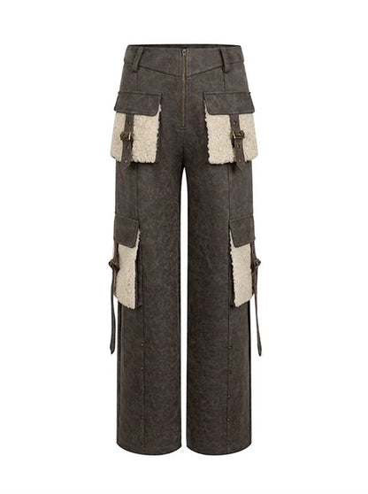 High Pocket Straight Slim Cargo Street Loose Large Pants
