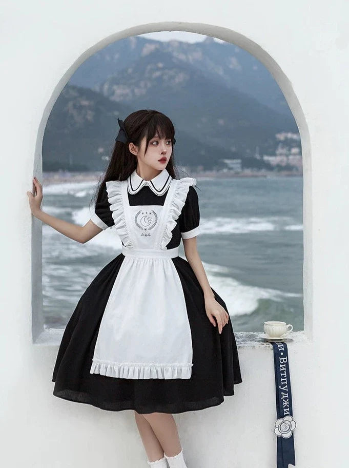 Dress College Lolita Frilled + French Apron