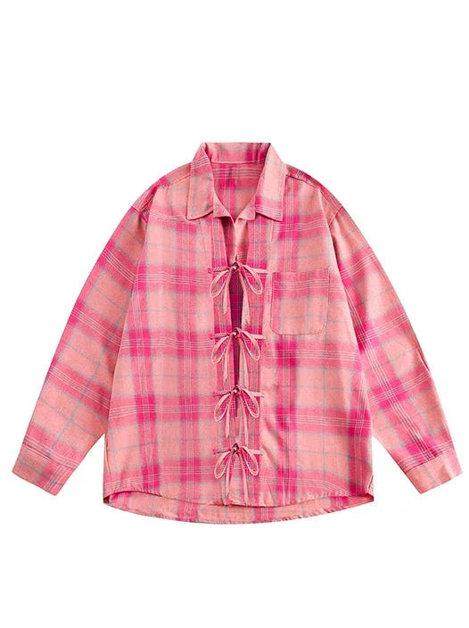 Strap Check Shirt Pink