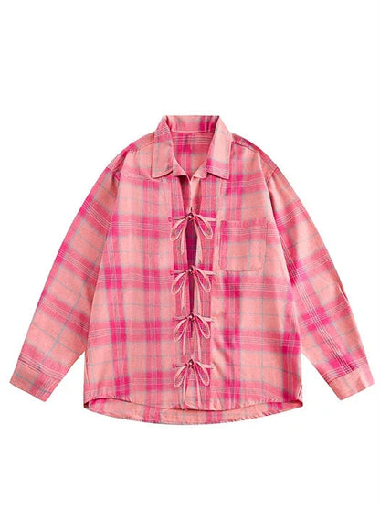 Strap Check Shirt Pink