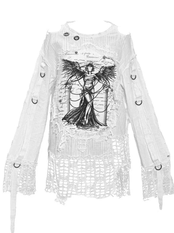 Girl Tops Illustration Window Damaged