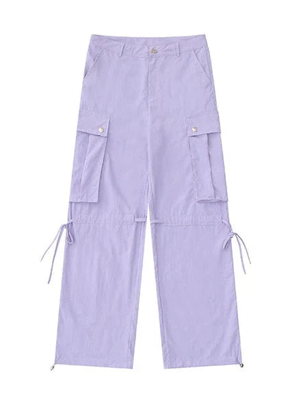 Drawstring Pants Strap Loose Cargo