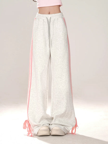 Ribbon Design Pants Street Drawstring American Casual